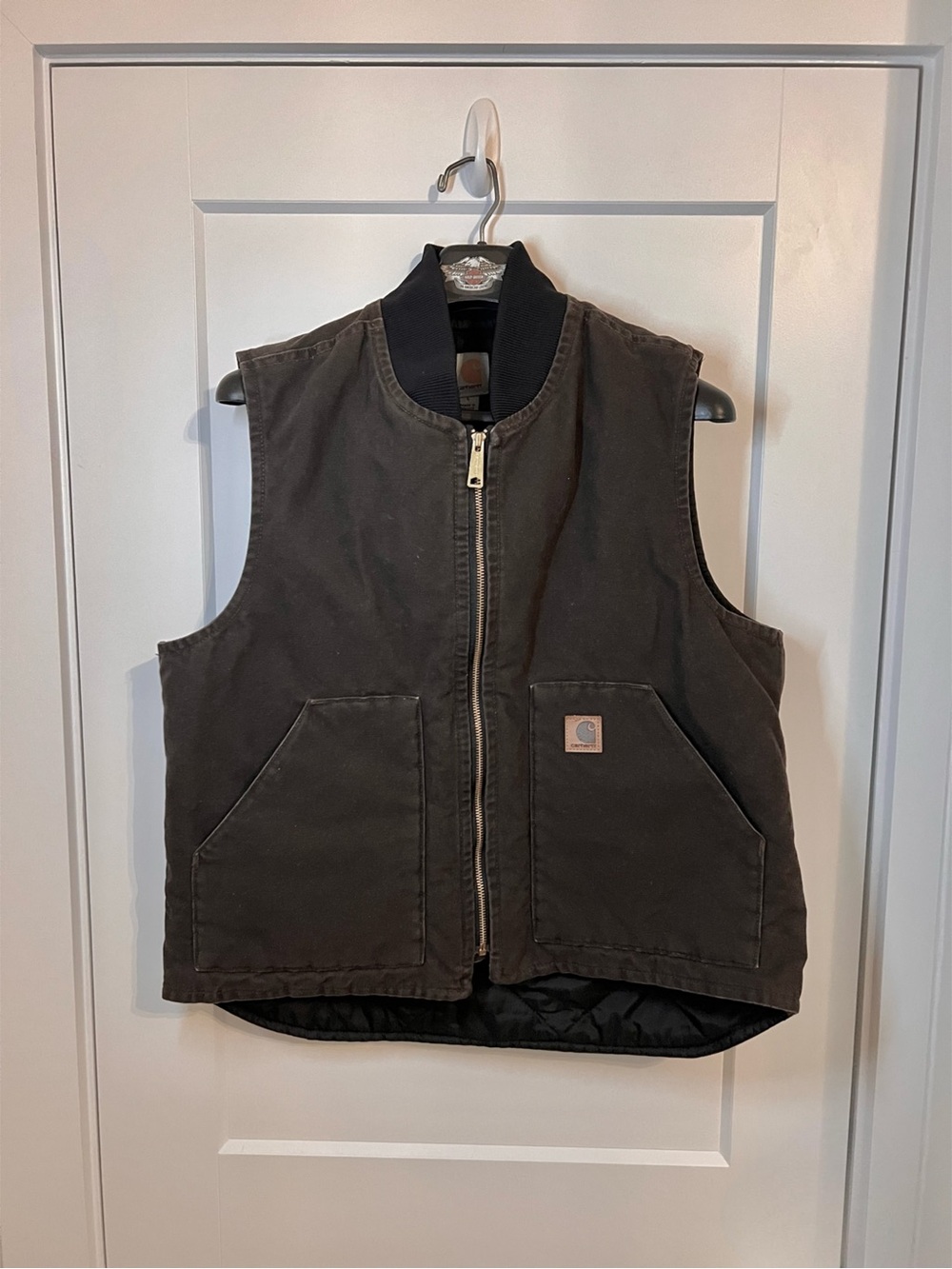 Carhartt Brown Duck Canvas Quilt Lined VO2 DKB Vest Union Made